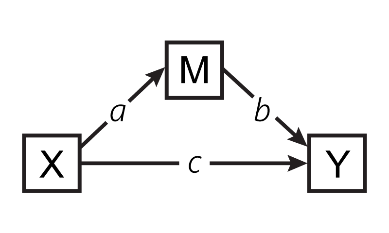 Total-effect model and mediation model. A mediator model